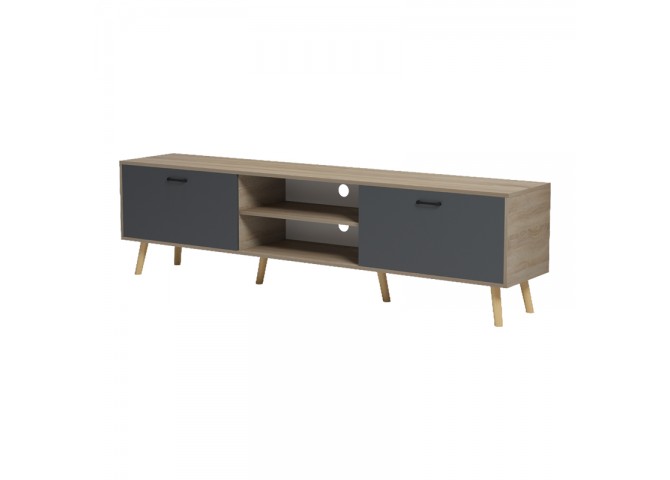 Έπιπλο τηλεόρασης Gorna pakoworld sonoma-ανθρακί 180x35x48.6εκ