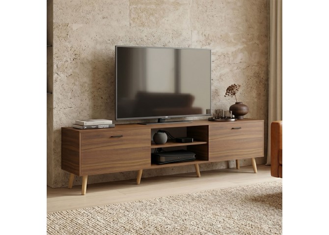 Έπιπλο τηλεόρασης Gorna pakoworld καρυδί 180x35x48.6εκ