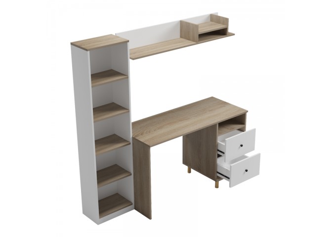 Σύνθεση γραφείου Kontor pakoworld sonoma-λευκό 120x50x160εκ