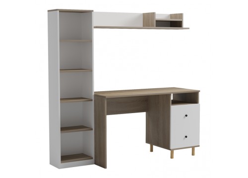 Σύνθεση γραφείου Kontor pakoworld sonoma-λευκό 120x50x160εκ