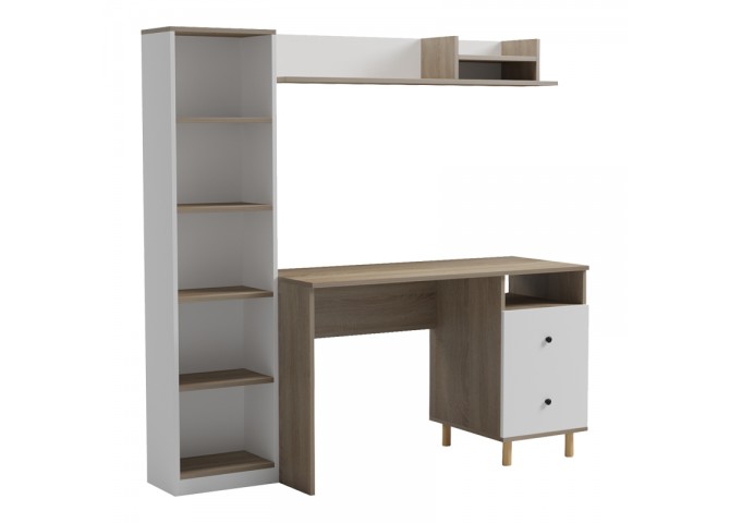 Σύνθεση γραφείου Kontor pakoworld sonoma-λευκό 120x50x160εκ
