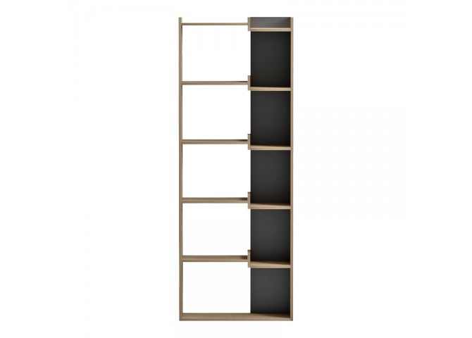 Βιβλιοθήκη Corpus pakoworld sonoma - ανθρακί 61x22x162εκ