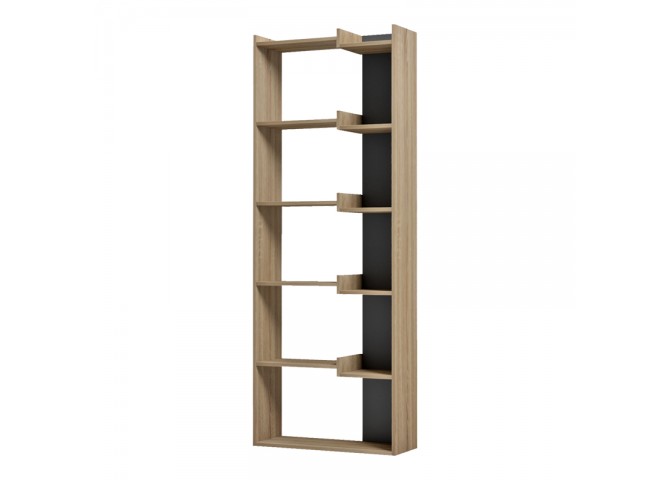 Βιβλιοθήκη Corpus pakoworld sonoma - ανθρακί 61x22x162εκ