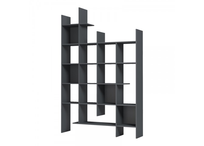 Βιβλιοθήκη Manco pakoworld ανθρακί 122x25.5x188εκ