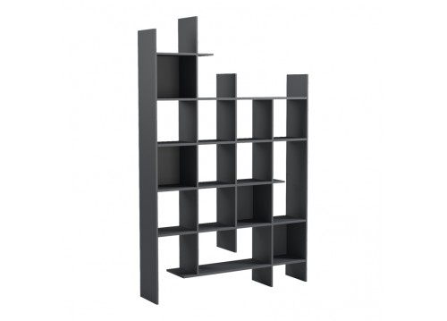 Βιβλιοθήκη Manco pakoworld ανθρακί 122x25.5x188εκ