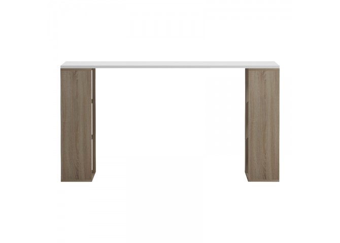 Γραφείο με ραφιέρα  Colmar pakoworld sonoma-λευκό 140x60x75εκ
