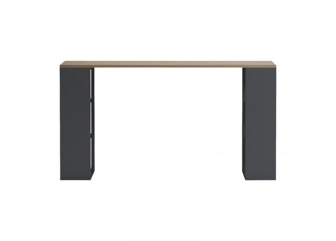 Γραφείο με ραφιέρα Colmar pakoworld ανθρακί- sonoma 140x60x75εκ