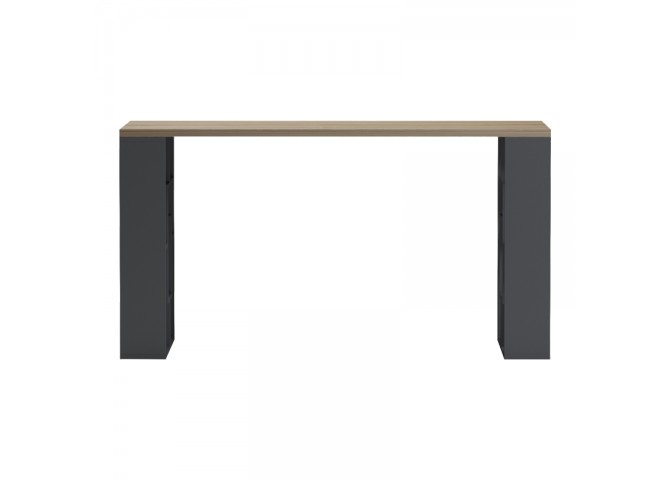 Γραφείο με ραφιέρα Labirent  pakoworld ανθρακί-sonoma 140x60x75εκ