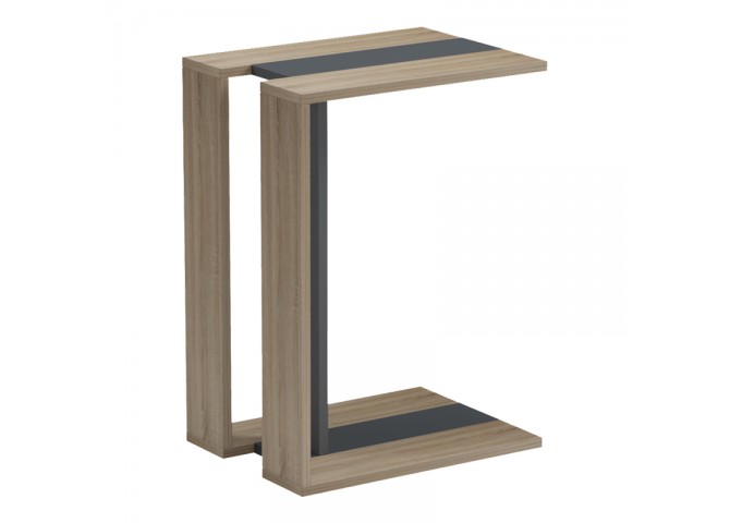 Βοηθητικό τραπέζι Muju pakoworld sonoma- ανθρακί  30x40x55εκ