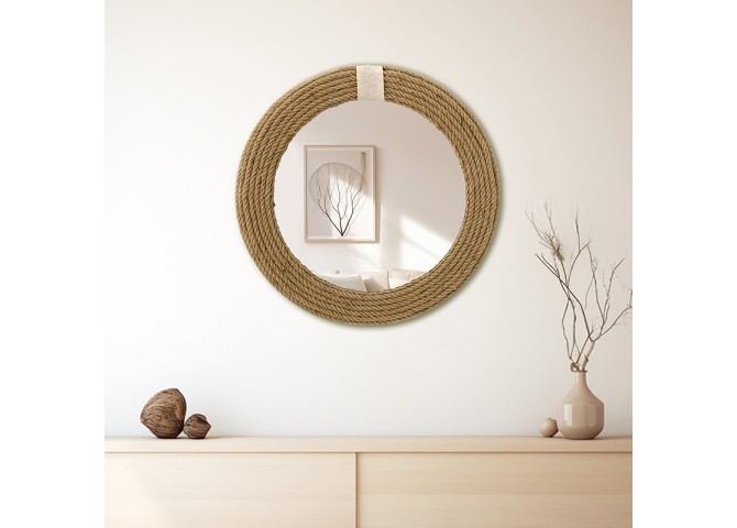Καθρέπτης Rope pakoworld φυσικό 60x2x60εκ