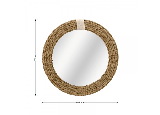 Καθρέπτης Rope pakoworld φυσικό 60x2x60εκ