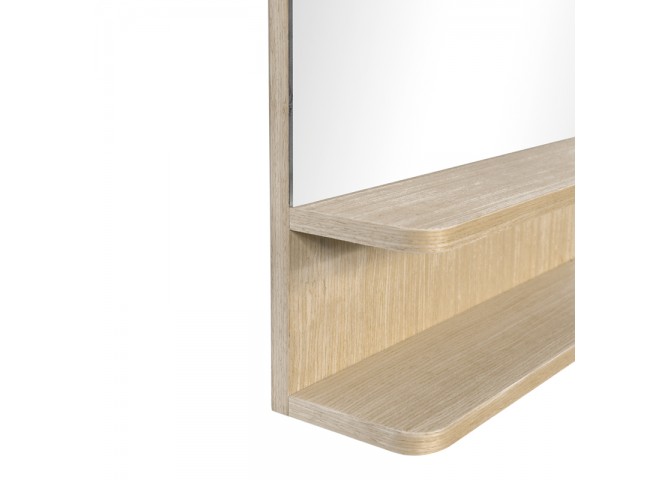 Καθρέπτης με ράφι Mensola pakoworld mdf σε φυσική απόχρωση 45.7x12.7x76.2εκ