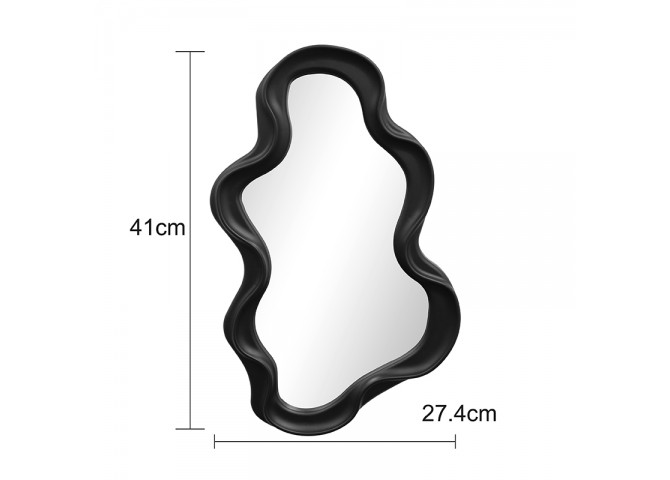 Καθρέπτης Liquid pakoworld pp σε μαύρη απόχρωση 26x2.7x39εκ