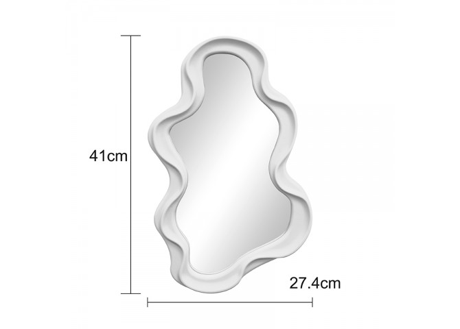 Καθρέπτης Liquid pakoworld pp σε λευκή απόχρωση 26x2.7x39εκ