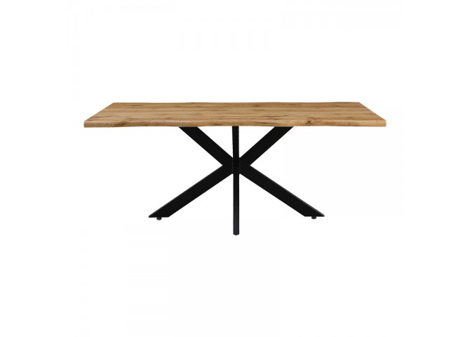 Tραπέζι Gilman pakoworld MDF sonoma-μαύρο 180x90x75εκ