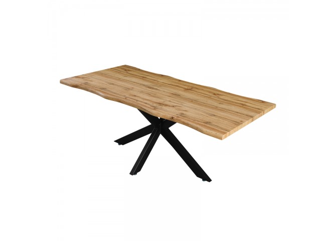 Tραπέζι Gilman pakoworld MDF sonoma-μαύρο 180x90x75εκ