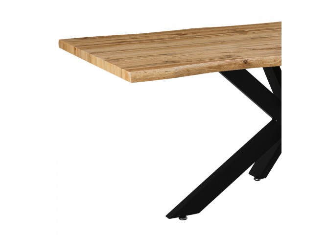 Tραπέζι Gilman pakoworld MDF sonoma-μαύρο 180x90x75εκ