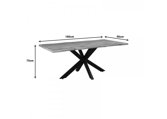Tραπέζι Gilman pakoworld MDF sonoma-μαύρο 180x90x75εκ