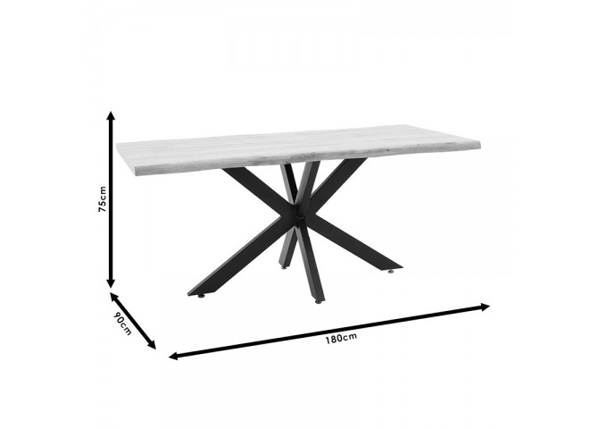 Tραπέζι Gilman pakoworld MDF sonoma-μαύρο 180x90x75εκ