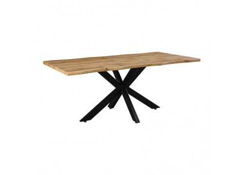 Tραπέζι Gilman pakoworld MDF sonoma-μαύρο 180x90x75εκ