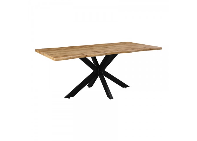 Tραπέζι Gilman pakoworld MDF sonoma-μαύρο 180x90x75εκ
