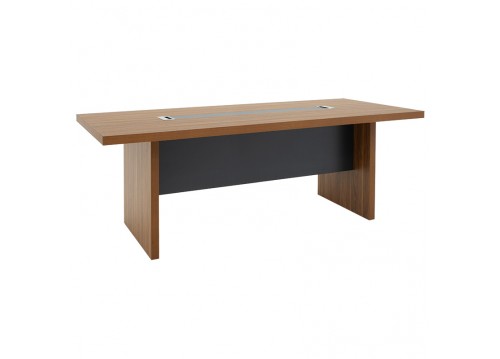 Τραπέζι συνεδριάσεων επαγγελματικό Oscar pakoworld 5εκ καρυδί-ανθρακί 240x120x76εκ