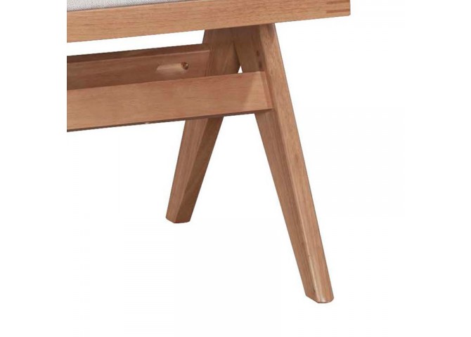 Καρέκλα Winslow pakoworld ξύλο rubberwood ανοικτό καρυδί-pvc rattan φυσικό-ύφασμα γκρι