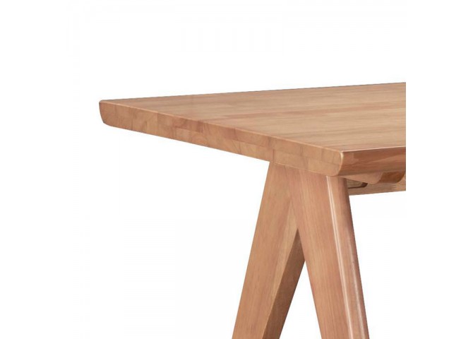 Τραπέζι Winslow pakoworld ξύλο rubberwood σε ανοιχτό καρυδί χρώμα 180x85x75εκ