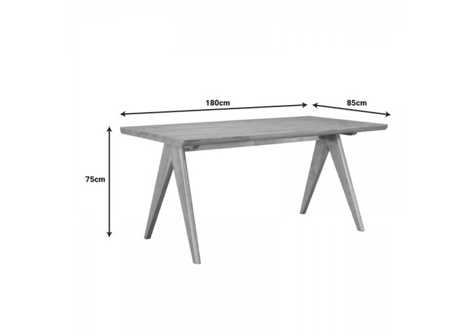 Τραπέζι Winslow pakoworld ξύλο rubberwood σε ανοιχτό καρυδί χρώμα 180x85x75εκ