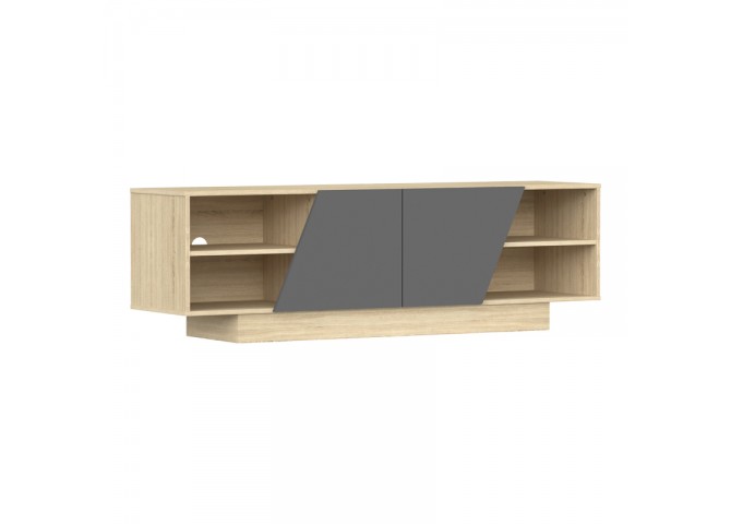 Έπιπλο τηλεόρασης Stevie pakoworld sonoma-ανθρακί 160x40x50εκ