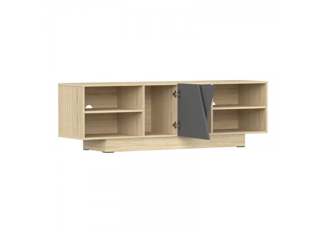 Έπιπλο τηλεόρασης Stevie pakoworld sonoma-ανθρακί 160x40x50εκ