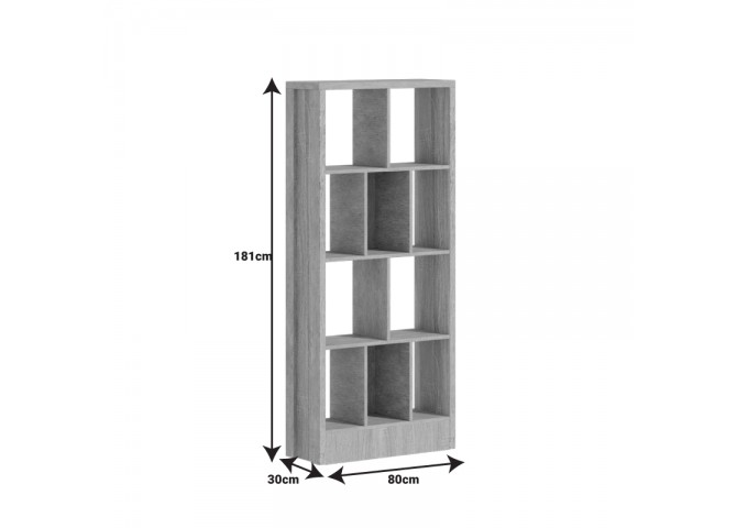 Βιβλιοθήκη Dividre pakoworld sonoma oak μελαμίνης 80x30x181εκ