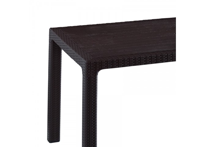 Τραπέζι Explore pakoworld με UV protection PP καφέ 150x90x73.5εκ