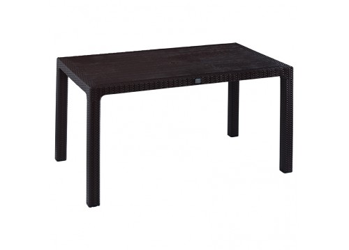 Τραπέζι Explore pakoworld με UV protection PP καφέ 150x90x73.5εκ