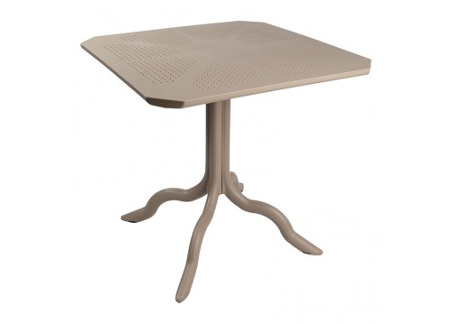 Τραπέζι Icon  pakoworld PP σε απόχρωση cappucino 80x80x74.5εκ
