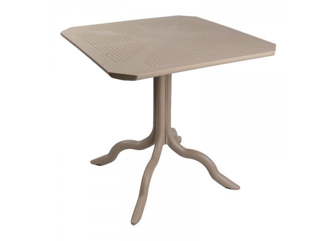 Τραπέζι Icon  pakoworld PP σε απόχρωση cappucino 80x80x74.5εκ
