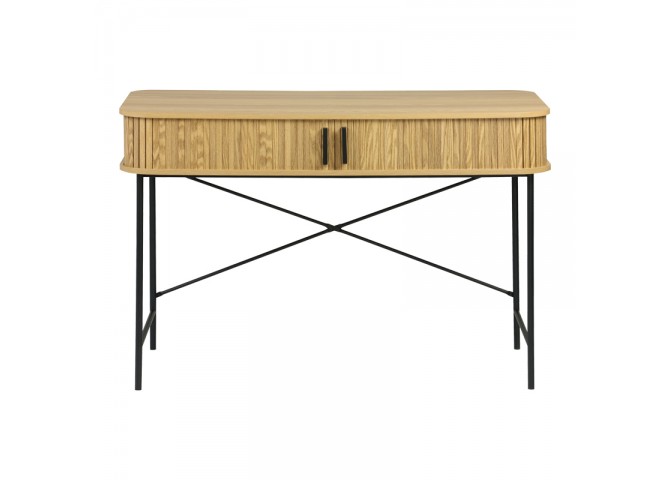 Γραφείο εργασίας Scandi pakoworld MDF/Metal σε φυσική απόχρωση με μεταλλικά μαύρα πόδια 120x60x76,5εκ