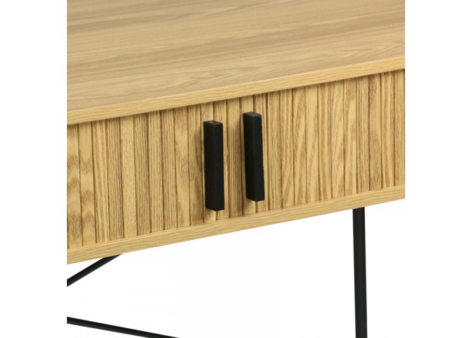 Γραφείο εργασίας Scandi pakoworld MDF/Metal σε φυσική απόχρωση με μεταλλικά μαύρα πόδια 120x60x76,5εκ