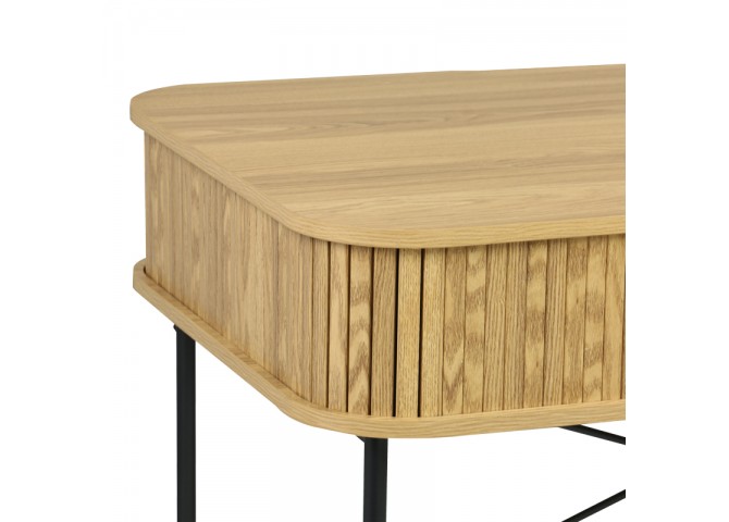 Γραφείο εργασίας Scandi pakoworld MDF/Metal σε φυσική απόχρωση με μεταλλικά μαύρα πόδια 120x60x76,5εκ