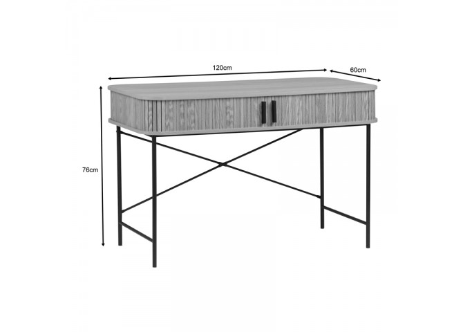 Γραφείο εργασίας Scandi pakoworld MDF/Metal σε φυσική απόχρωση με μεταλλικά μαύρα πόδια 120x60x76,5εκ