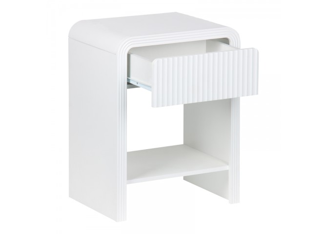 Κομοδίνο Zeplen pakoworld MDF σε λευκή απόχρωση 40x30x53εκ