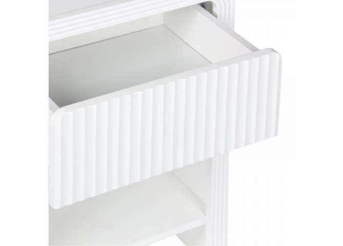 Κομοδίνο Zeplen pakoworld MDF σε λευκή απόχρωση 40x30x53εκ