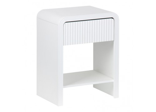 Κομοδίνο Zeplen pakoworld MDF σε λευκή απόχρωση 40x30x53εκ
