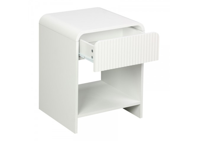 Κομοδίνο Zeplen pakoworld MDF σε λευκή απόχρωση 40x40x53εκ