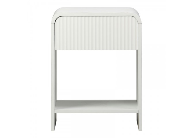 Κομοδίνο Zeplen pakoworld MDF σε λευκή απόχρωση 40x40x53εκ