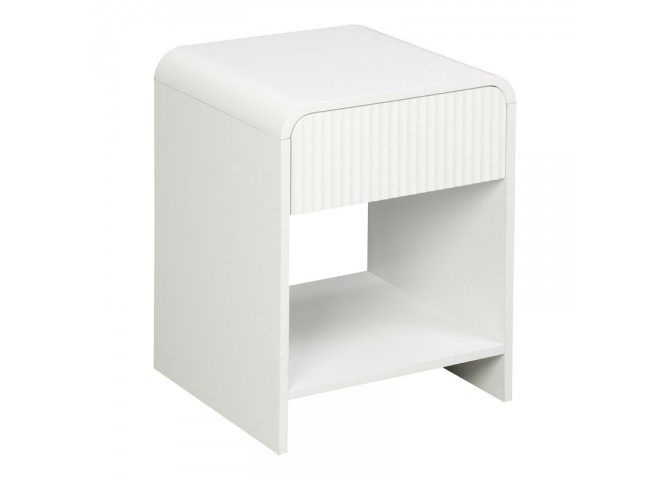 Κομοδίνο Zeplen pakoworld MDF σε λευκή απόχρωση 40x40x53εκ