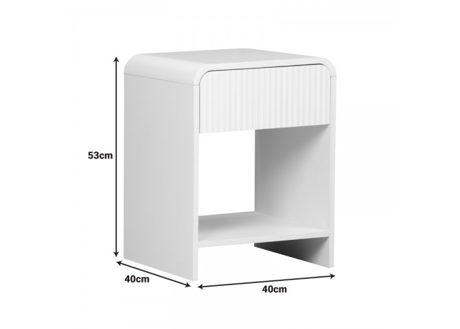 Κομοδίνο Zeplen pakoworld MDF σε λευκή απόχρωση 40x40x53εκ
