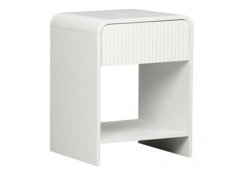Κομοδίνο Zeplen pakoworld MDF σε λευκή απόχρωση 40x40x53εκ