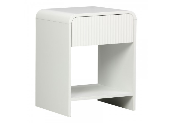 Κομοδίνο Zeplen pakoworld MDF σε λευκή απόχρωση 40x40x53εκ