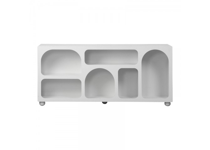 Μπουφές Emersi pakoworld με ράφια mdf σε λευκή απόχρωση 164x34x76εκ